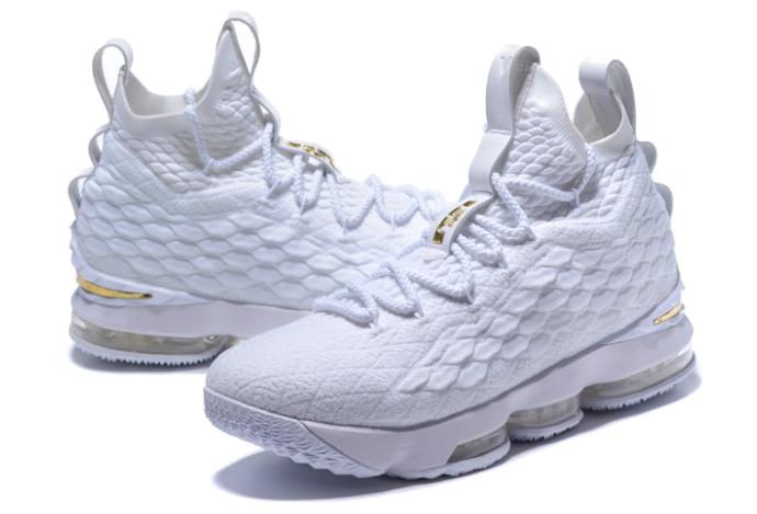 Nike LeBron 15 White Metallic Gold